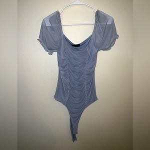 Popular 21 leotard, body suit  ,Lt Blue Sheer, NWT Size M or costume,dance, yoga